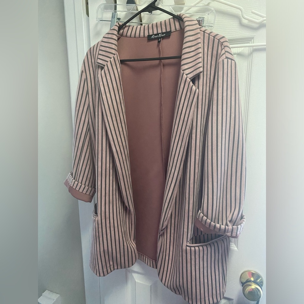 Alice blue pinstripe pink and gray soft blazer size xl